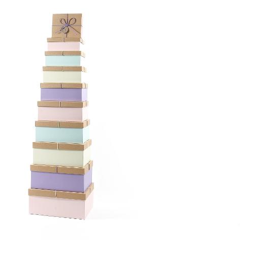Scatola regalo rettangolare PASTEL assortito (30x13x22 cm) 25971 6
