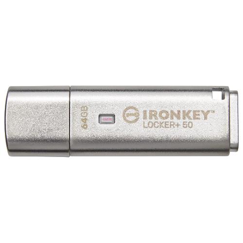 Chiavetta USB 64GB IRONKEY Locker+ 50 Silver IKLP50