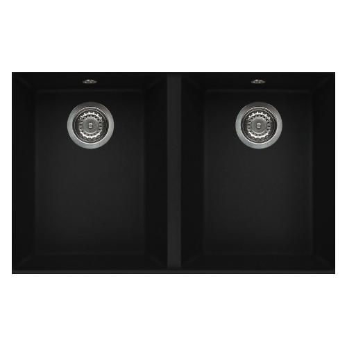 Lavello 2 vasche (77x46cm) QUADRA 340 SOTTOTOP Nero Opaco LGQ34040BSC