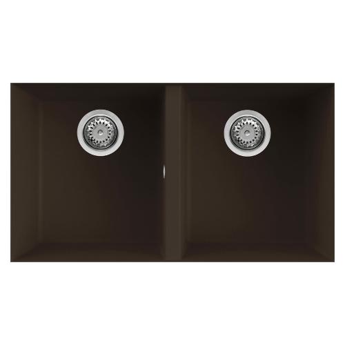 Lavello 2 vasche (76x43,5cm) QUADRA 350 SOTTOTOP Espresso Opaco LGQ35078BSO