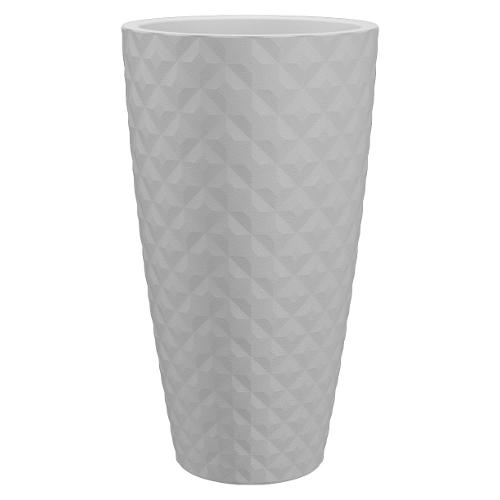 Vaso piante alto tondo HAVANA TROPICAL bianco granito (40x70 cm)
