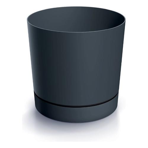 Vaso Lofly Con Sottovaso – Altezza 32 Cm, Diametro 34,5 Cm, Capacità 18,8L, Colore Antracite, Plastica Resistente