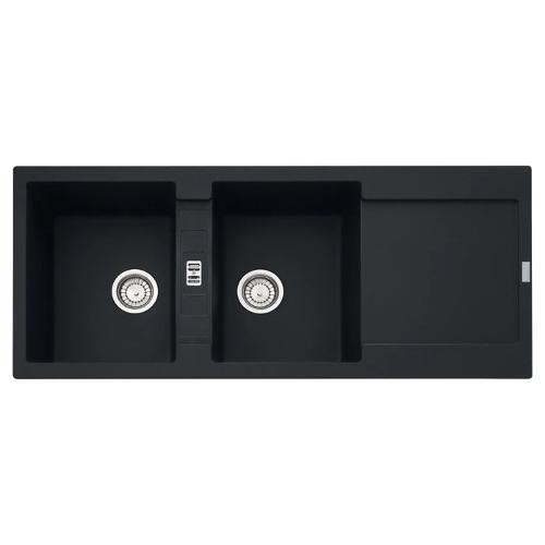Lavello 2 vasche (116x50cm) Mrg 621 116 MARIS Nero Opaco 114 0630 884