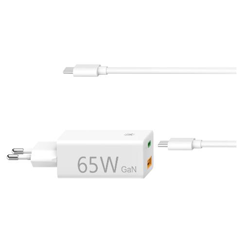 Caricabatterie USB Type-C, USB Type-A PRIME 65W Gan Power Delivery White 00200016