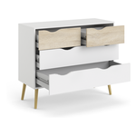 Cassettiera Tvilum Oslo Bianco e Rovere 7539549AK