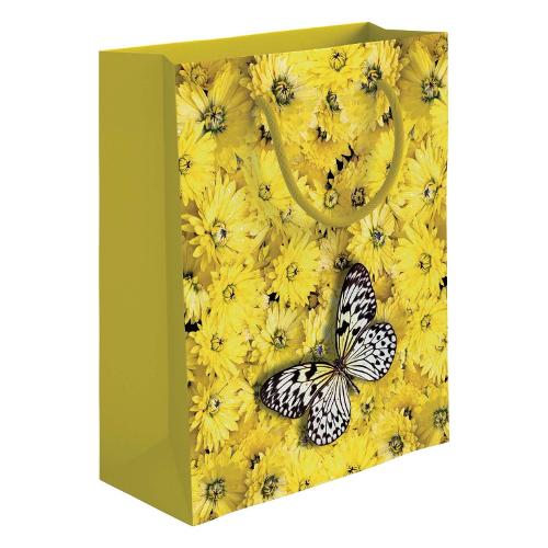Shopper regalo (31,5x12x45 cm) Butterfly Giallo PLC64