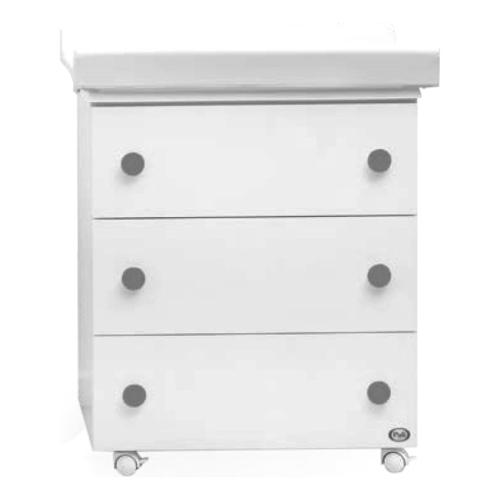 Bagnetto fasciatoio 3 cassetti (76x45x90cm) ASTRID Bianco e Grigio 053300Ng