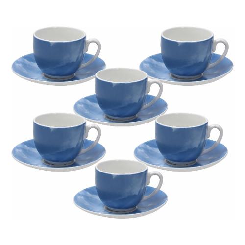 Set tazzine caffè con piatto 6 pz (120ml) COLORPLAY SFERA Blu SF08501852B