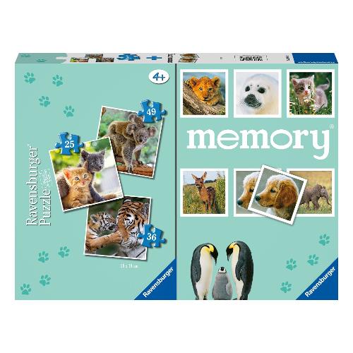 Puzzle 1x25 pz, 1x36 pz, 1x49 pz Con Memory Cuccioli 4a+ MULTIPACK 20984