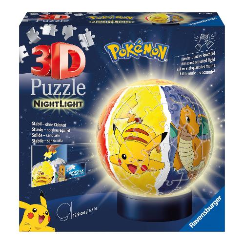 Puzzle 72 pz Nightlamp Led Pokemon 6a+ (12,9x15,9cm) 3D 11547