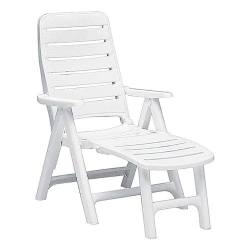 Sedia sdraio con poggiapiedi PREMIERE Bianco S67708