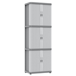Armadio plastica Terry Modular 3 Rolling Space Grigio chiaro e Grigio