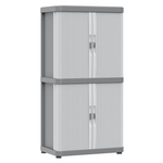 Armadio plastica Terry Modular 2 Rolling Space Grigio chiaro e Grigio