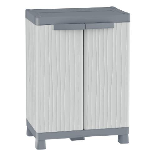 WAVE Base 700 Armadio plastica 2 Ante battenti Grigio chiaro e scuro (70cm) Mobile KIT