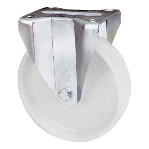 Ruota industriale piastra fissa 118Bisa cromo e bianco (3x10 cm) 05646