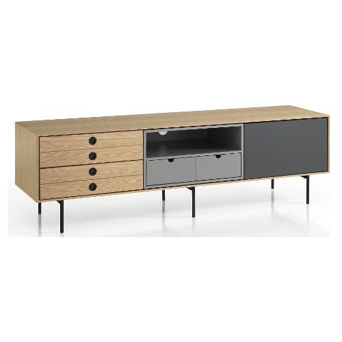 HERO Madia Rovere e Grigio opaco (170cm) Mobile KIT