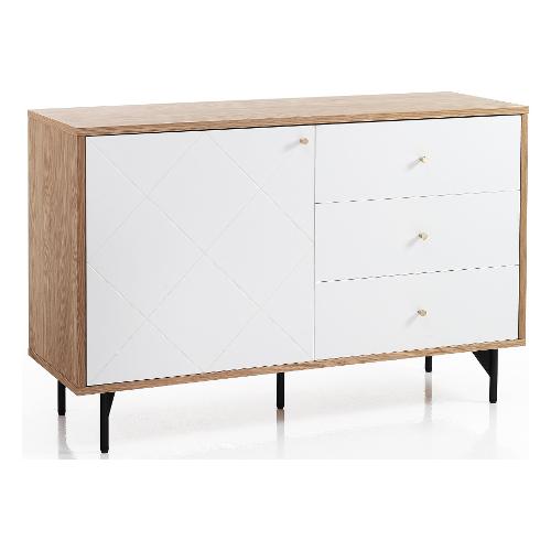 DIAMOND White Madia Rovere e Bianco opaco (120cm) Mobile KIT