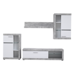 Composizione soggiorno Kit Furniture Camille Cemento e Bianco lucido 7