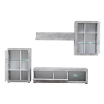 Composizione soggiorno Kit Furniture Camille Cemento e Bianco lucido 7