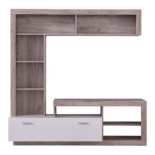 CLAIRE Parete soggiorno Rovere e Bianco opaco (170cm)