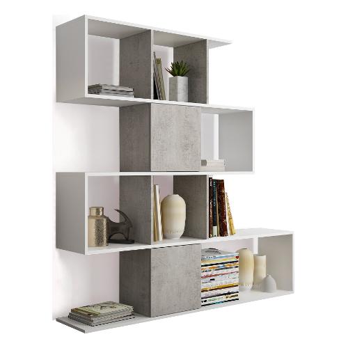 SCALA Libreria Larice bianco e Cemento (145 x 145 h cm) Mobile KIT
