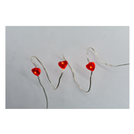 30 Cuori led Rosso 3mt.Batt. int. D1403