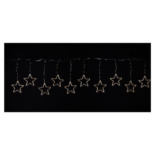 Tenda luminosa Natale Silver 440 luci - NANOLED Bianco caldo (3,6 + 5 mt) Stelle Giochi di luce IP44 D3684