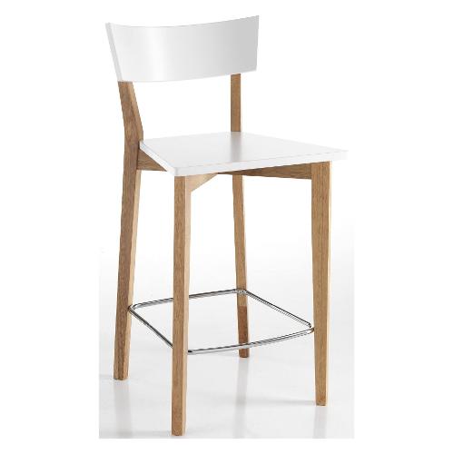 KYRA Wood Sgabello Rovere e Bianco opaco