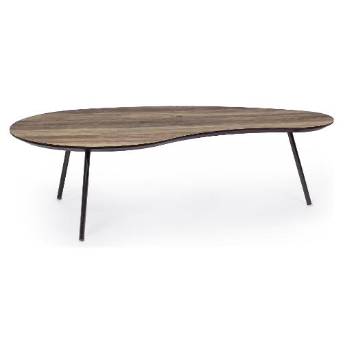 TRIBECA Tavolino Nero e Legno scuro (120cm)