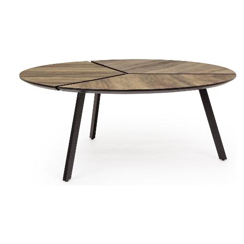 TRIBECA Tavolino Nero e Legno scuro (85cm)