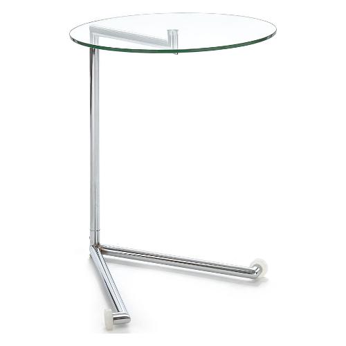 HARDY Tavolino Vetro e Cromo (50cm)