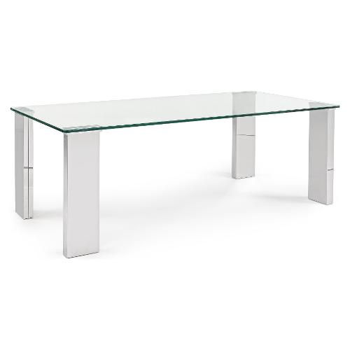 NEW ARLEY Tavolino Vetro e Cromo lucido (120cm)