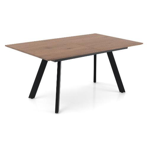LESTO Tavolo Allungabile Rovere e Nero (150-180x90cm)
