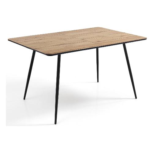 FRUGO Tavolo Allungabile Rovere crudo e Nero (120-160x80cm)
