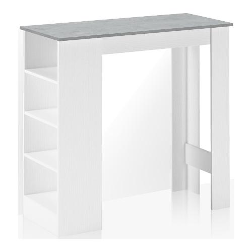 TONY Tavolo Fisso Cemento e Larice bianco (112x49,5cm)