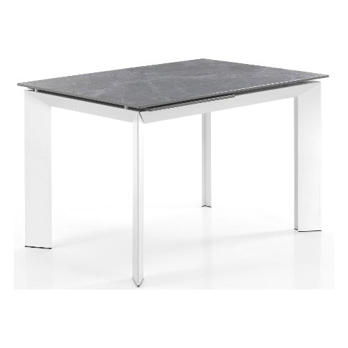 BLADE 120 Grey Marble Tavolo Allungabile Bianco e Marmo grigio opaco (120-170x80cm)