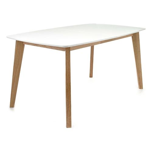 KYRA Tavolo Allungabile Bianco opaco e Rovere (160-200x90cm)
