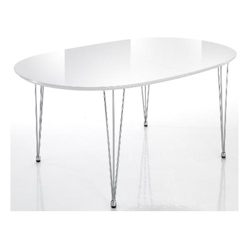ELEGANT Tavolo Allungabile Bianco lucido e Cromo (170-270x105cm)