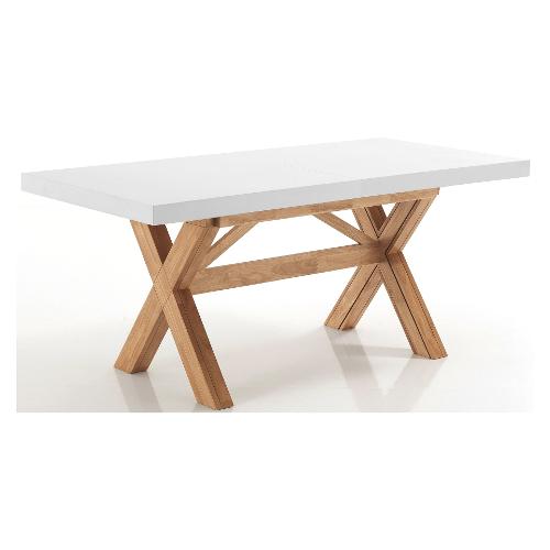 JOLLY A Tavolo Allungabile Bianco e Rovere (180-360x85cm)