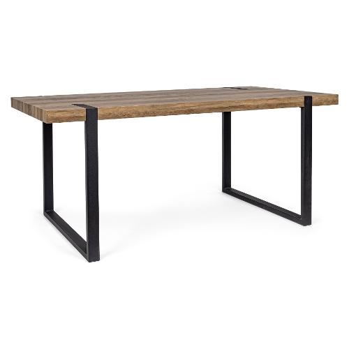 BRYSON Tavolo Fisso Nero e Legno scuro (180x90cm)