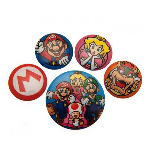 Gadget SUPER MARIO 5 Spille Badge Pack BP80440