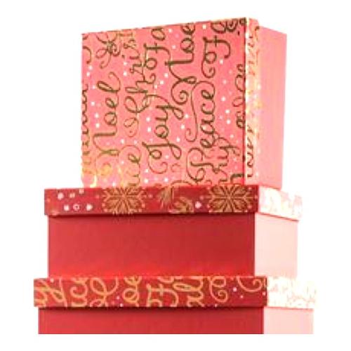 Netuno 1x scatola regalo Natale piccola rossa 12 cm x 12 cm x 15