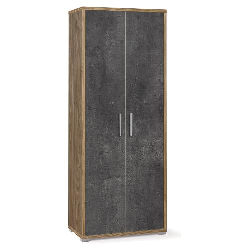 DOUBLE Db354k Armadio 2 Ante battenti Noce stelvio e Ossido nero (70cm) Mobile KIT