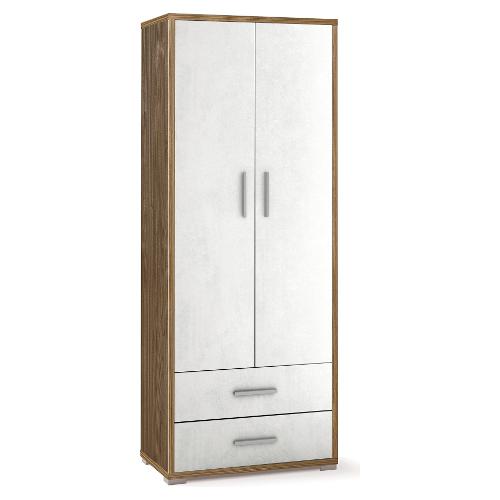 DOUBLE Db359k Armadio 2 Ante battenti, 2 Cassetti Noce stelvio e Ossido bianco (70cm) Mobile KIT