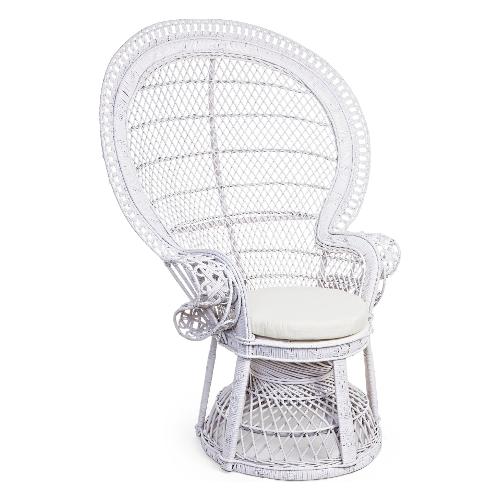 Poltrona rattan, midollino PAVONE Bianco 0691604