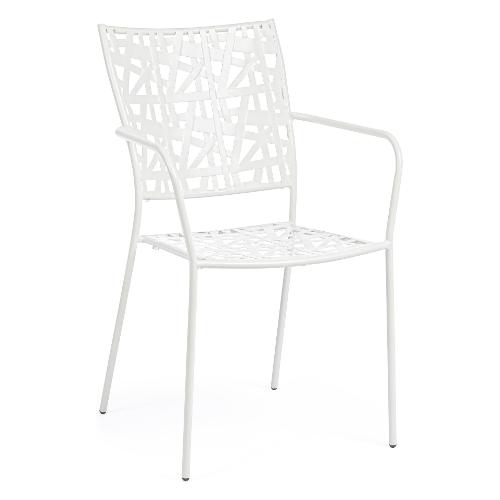 Sedia con braccioli acciaio KELSIE Bianco 0802874