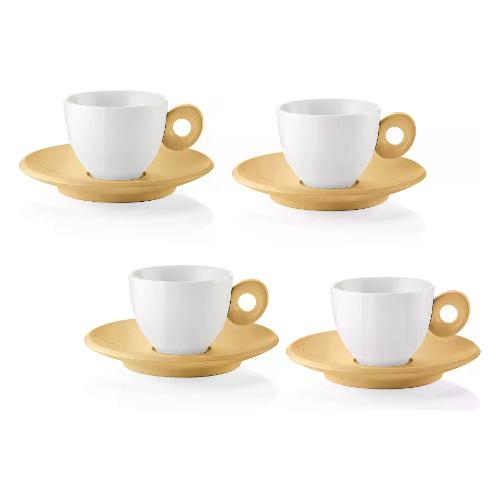 Set tazzine caffè plastica san con piatto 4 pz (50ml) EVERYDAY Giallo senape 081701211