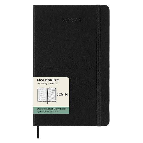 Agenda settimanale 2023/24 18m Lug-Dic Large Hard Nero (13x21 cm) 56910