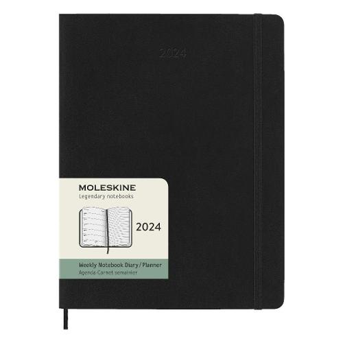 Agenda settimanale 2024 12m Gen-Dic XL Soft Nero (19x26 cm) 56781