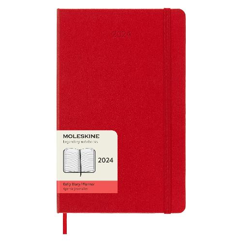 Agenda giornaliera 2024 12m Gen-Dic Large Hard Rosso (13x21 cm) 56491